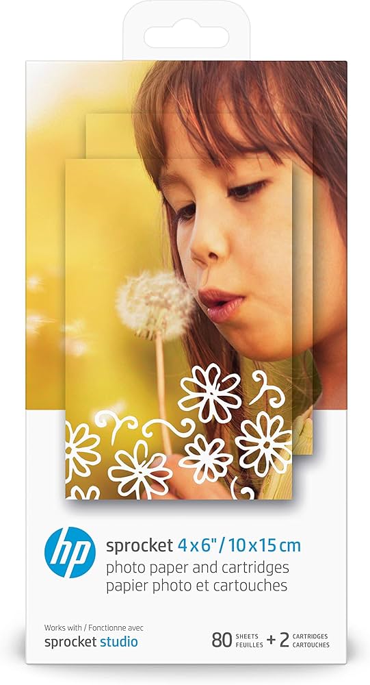 HP Sprocket 4x6 Studio Paper and Ink Cartridges