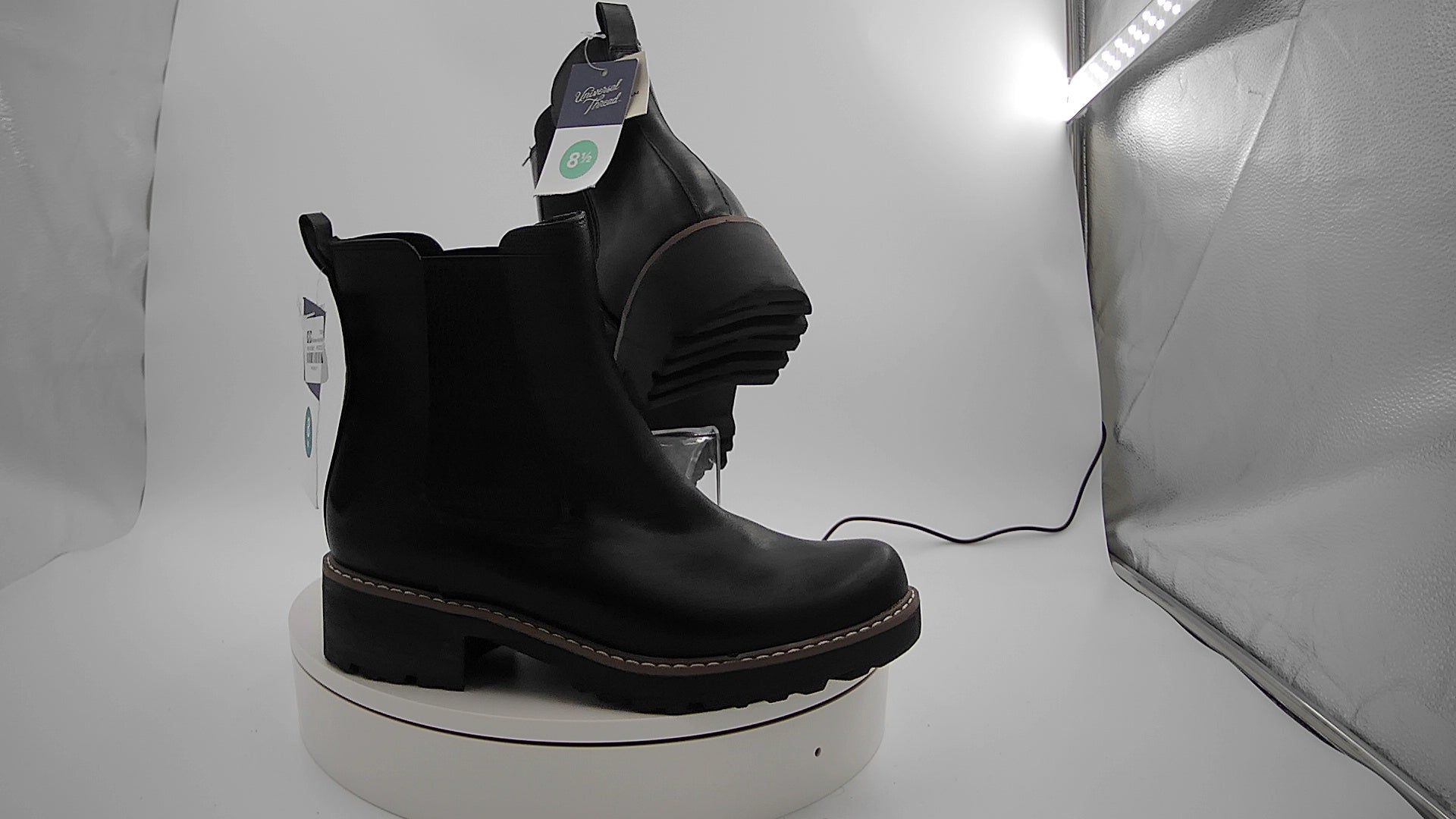 Women's Celina Ankle Chelsea Boots with Memory Foam Insole - Universal Thread Black 8.5: Ankle Height, Block Heel, Pull-On