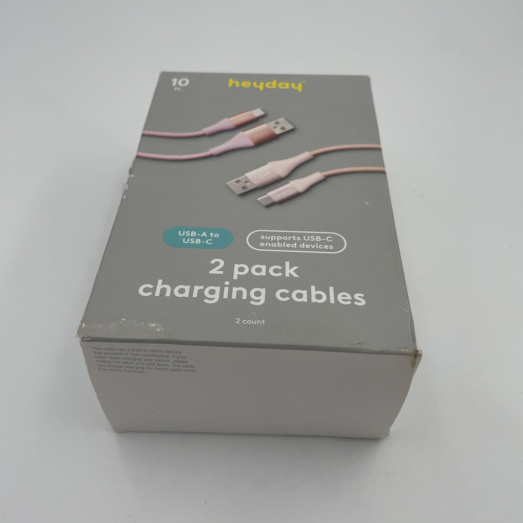 10Ft Usb-A To Usb-C Braided Cable 2Pk - Heyday Bright Lilac Cosmetic Pink (Please Be Advised That Sets May Be Missing Pieces Or Otherwise Incomplete.)