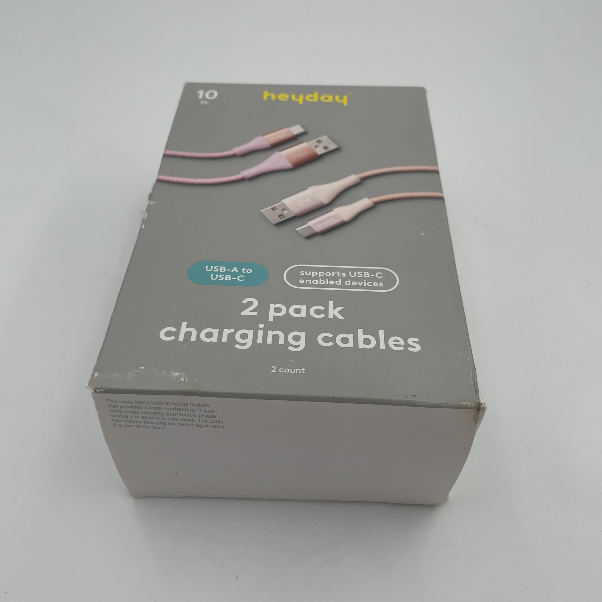 10Ft Usb-A To Usb-C Braided Cable 2Pk - Heyday Bright Lilac Cosmetic Pink (Please Be Advised That Sets May Be Missing Pieces Or Otherwise Incomplete.)