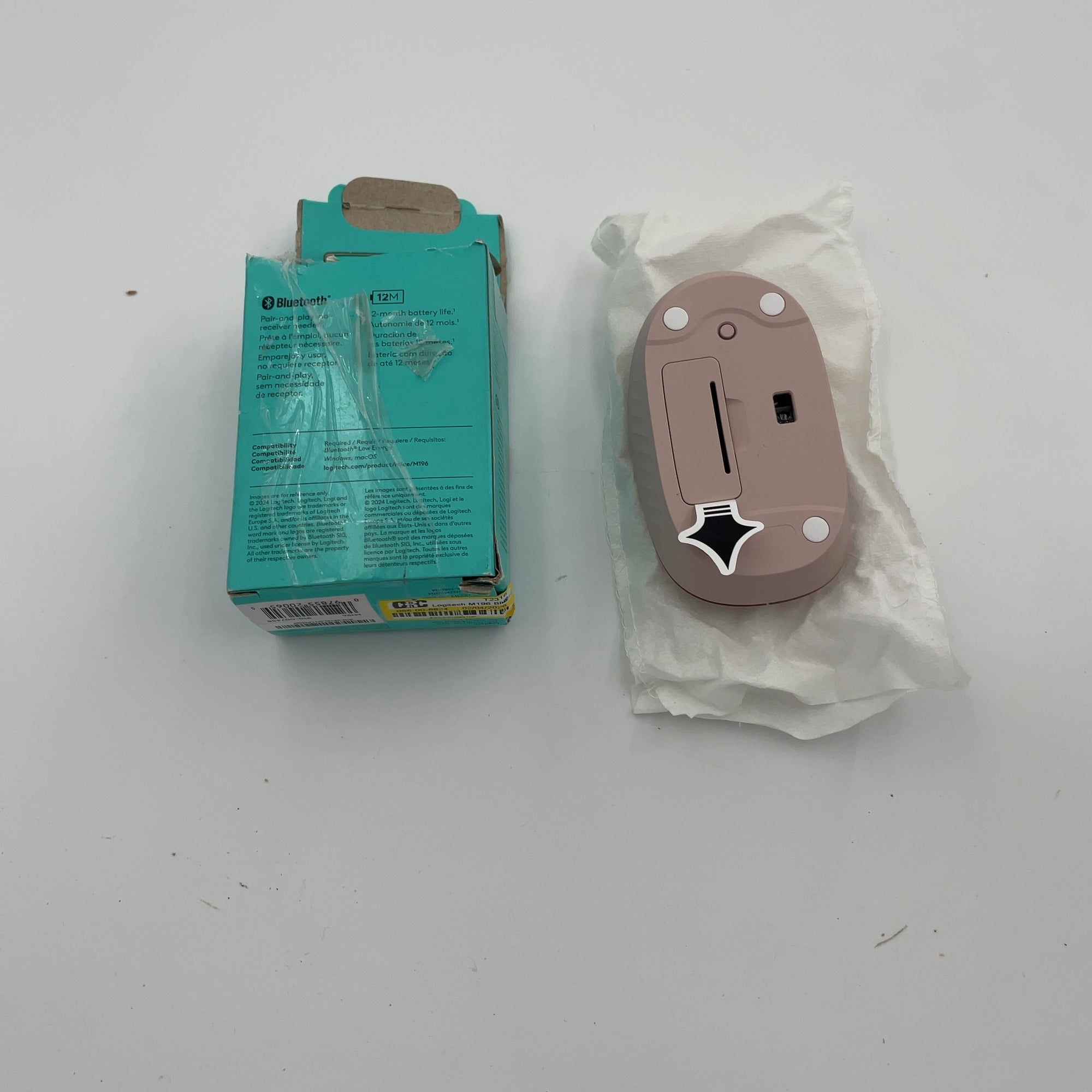 Logitech M196 Bluetooth Mouse - Pink: Bluetooth, Home Use