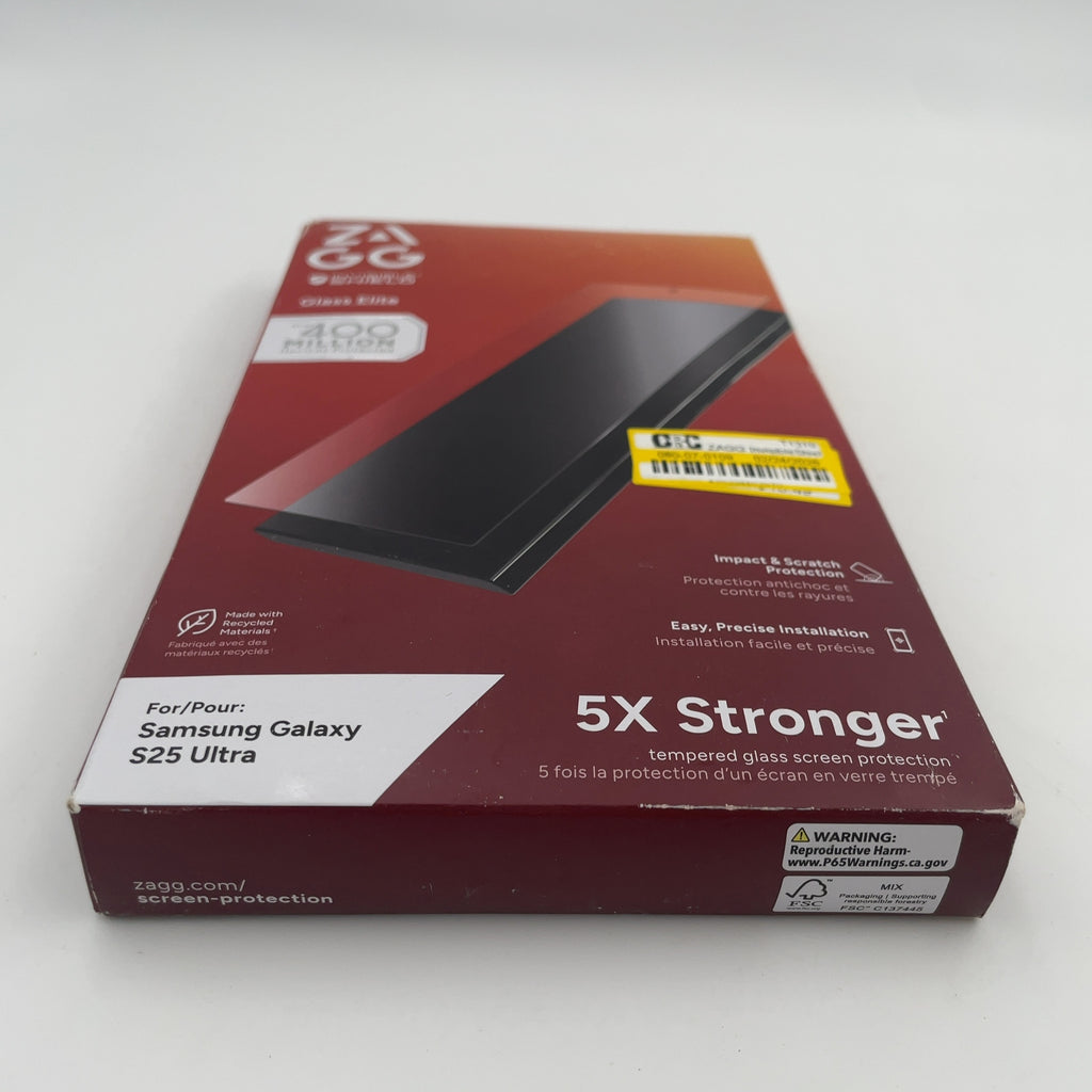 Zagg Invisibleshield Samsung Galaxy S25 Ultra Glass Elite Screen Protector: Scratch-Resistant, Lightweight Design