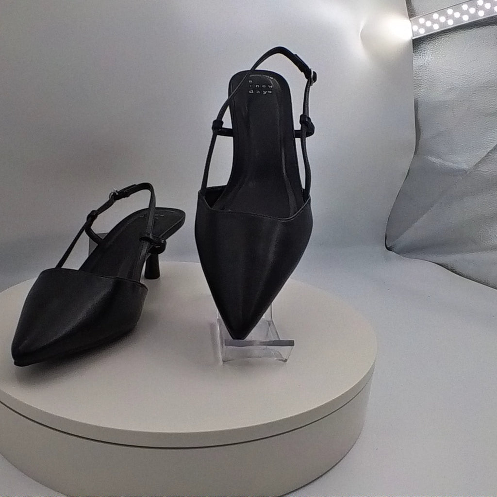 Women's Annette Slingback Heels - A New Day Black 8.5 - Used Good U001