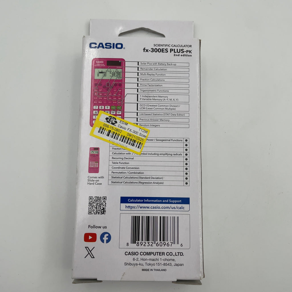 Casio Fx-300 Scientific Calculator - Pink: Act, Sat, Ap Exam Approved