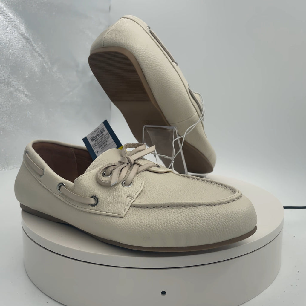 Women's Midge Boat Shoe Flats With Memory Foam Insole - Universal Thread Off-White 10: Pull-On, Round Toe