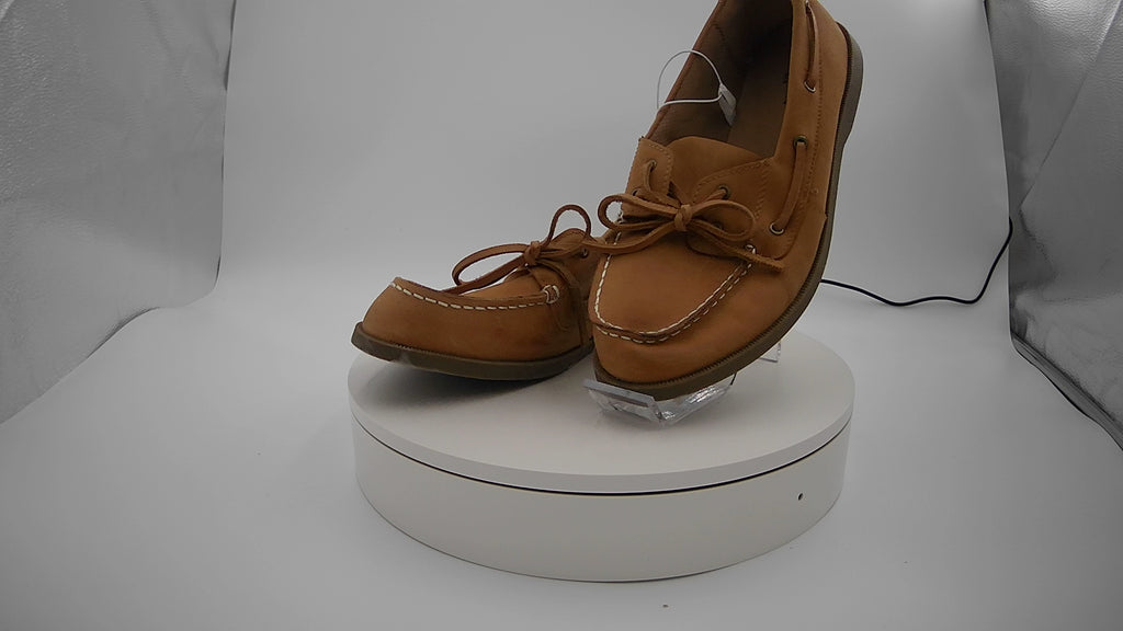 Men's Bennett Genuine Leather Loafers with Memory Foam Insole - Goodfellow & Co Cognac 10.5: Pull-On, Flexible TPR Outsole