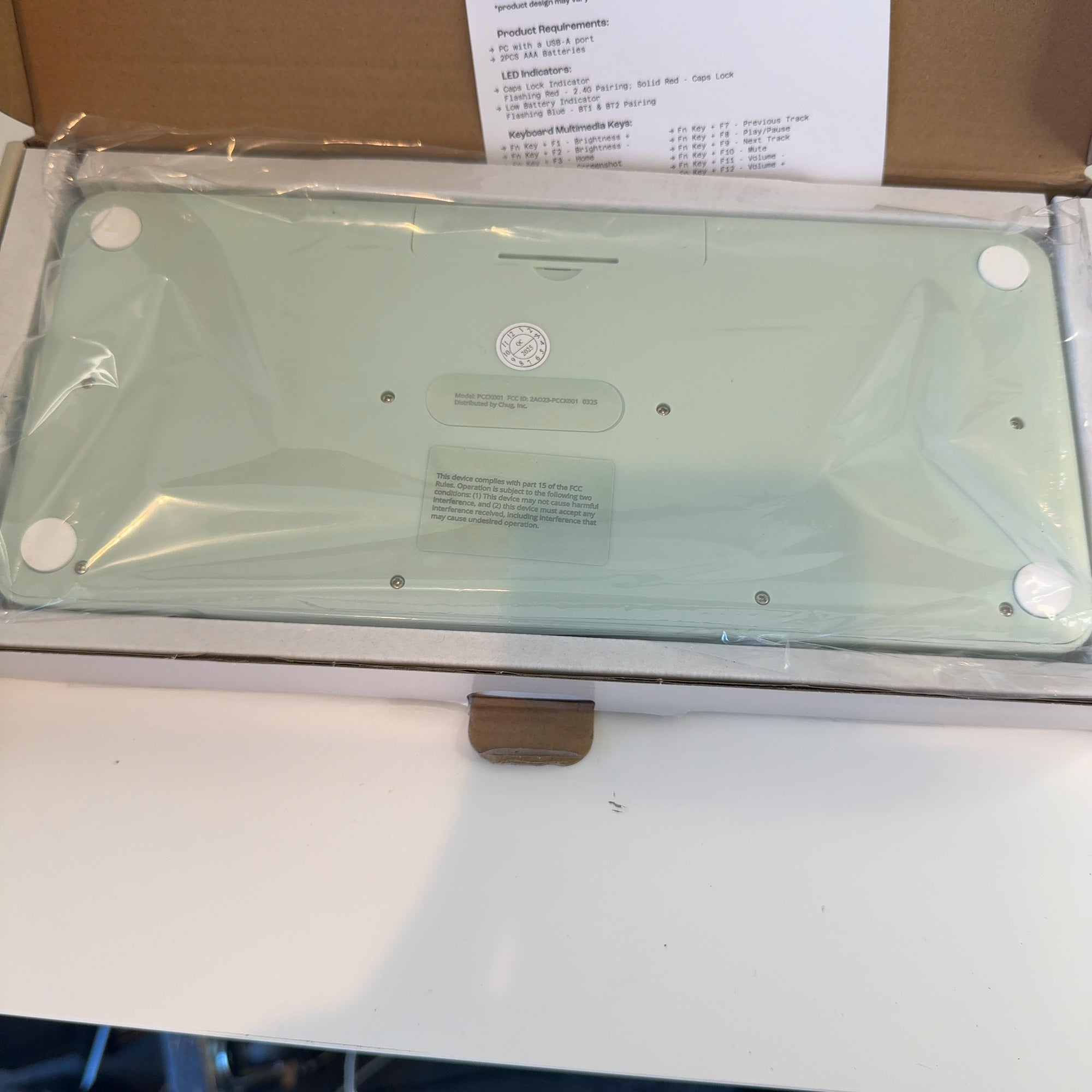 North Compact Round Key Wireless Keyboard - Mint Green