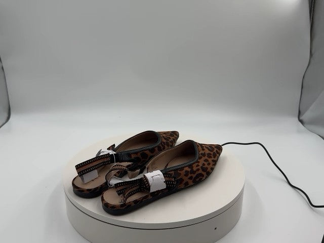 Women's London Sling Back Flats - A New Day Brown 6: Slip-On Tuxedo Style, Cushioned Insole, Pointed Toe, Textured Outsole