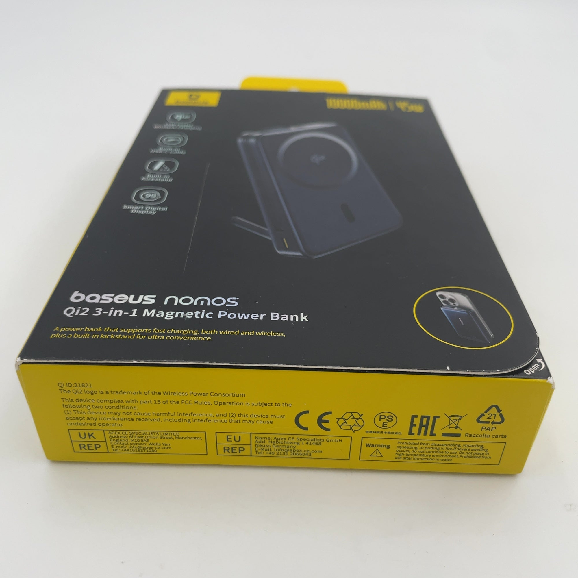 Baseus Nomos Qi2 45W 10000mAh Magnetic Power Bank with Built-In USB-C Cable - Black: Rechargeable Power Bank, Dual Charging