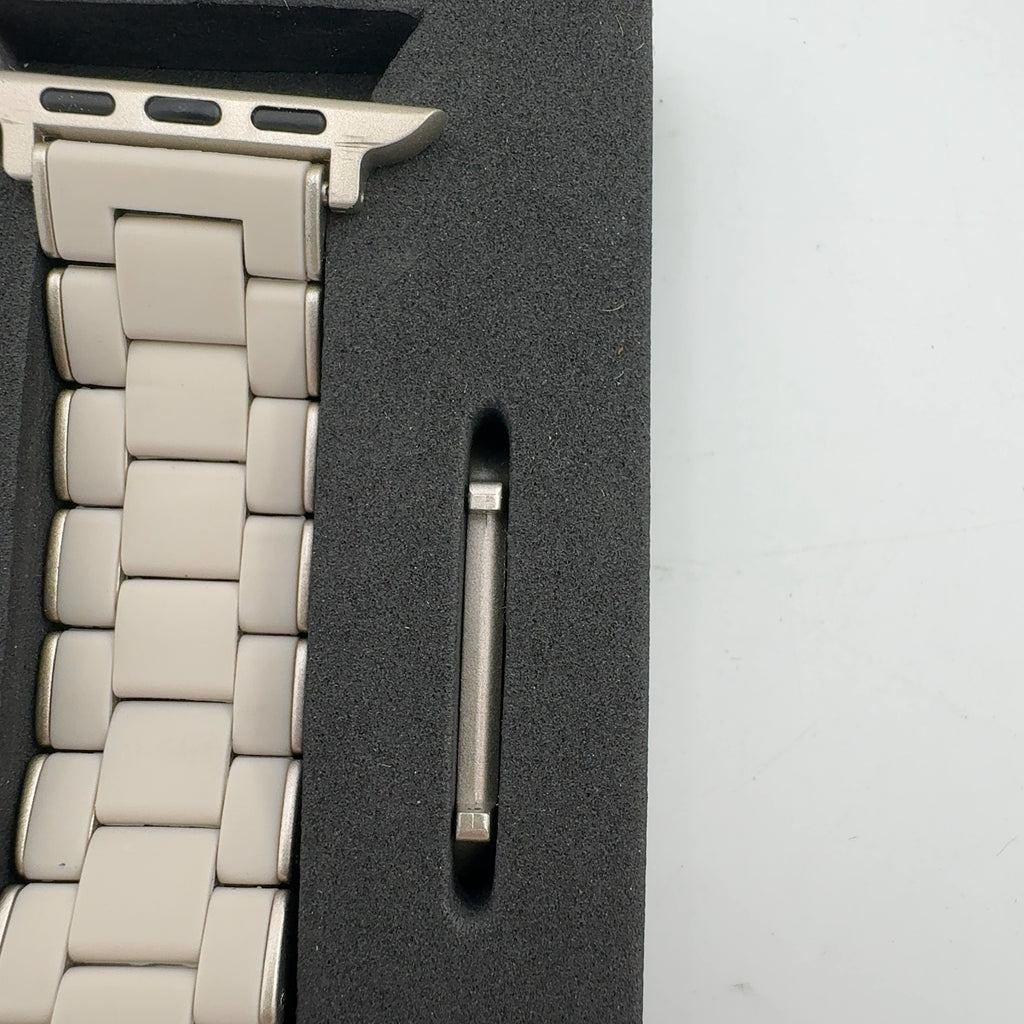 Posh Tech Orla Silicone Steel Band For Apple Watch - Beige