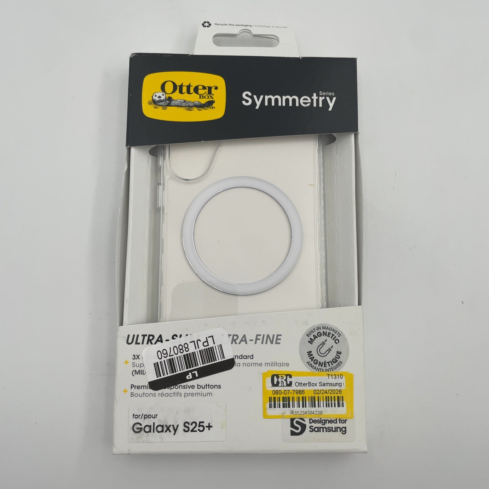 Otterbox Samsung Galaxy S25+ Symmetry Series Case With Magnets - Clear: Polycarbonate & Tpe