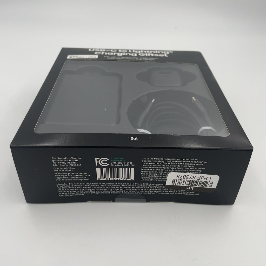 Gems Usb-C To Lightning Charging Gift Set With 5000Mmah Power Bank, Cable, And Wall Charger - Black (Please Be Advised That Sets May Be Missing Pieces Or Otherwise Incomplete.)