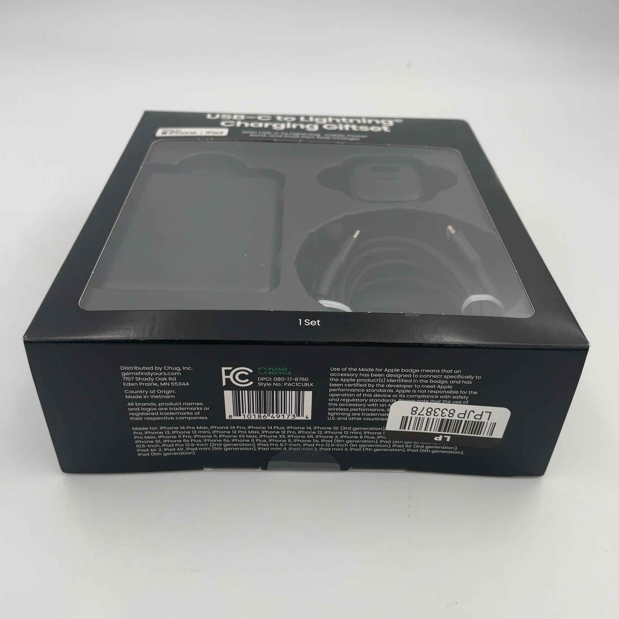 Gems Usb-C To Lightning Charging Gift Set With 5000Mmah Power Bank, Cable, And Wall Charger - Black (Please Be Advised That Sets May Be Missing Pieces Or Otherwise Incomplete.)
