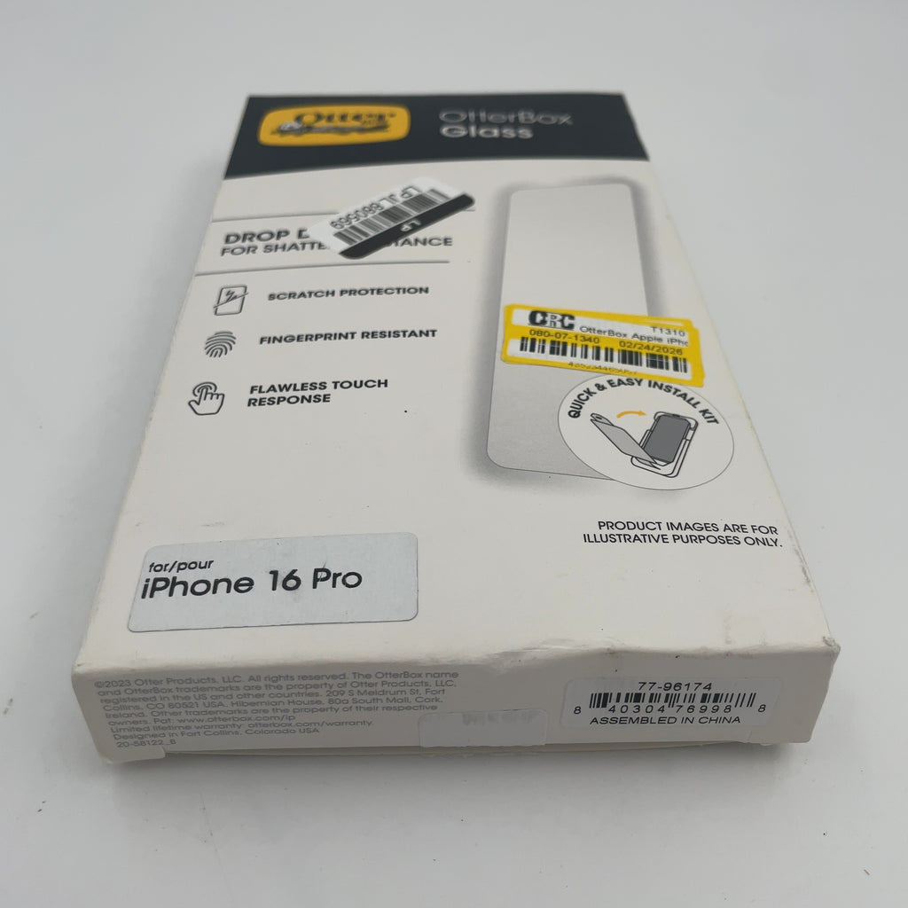 Otterbox Apple Iphone 16 Pro Glass Series Screen Protector - Clear: Removable Film, Plastic