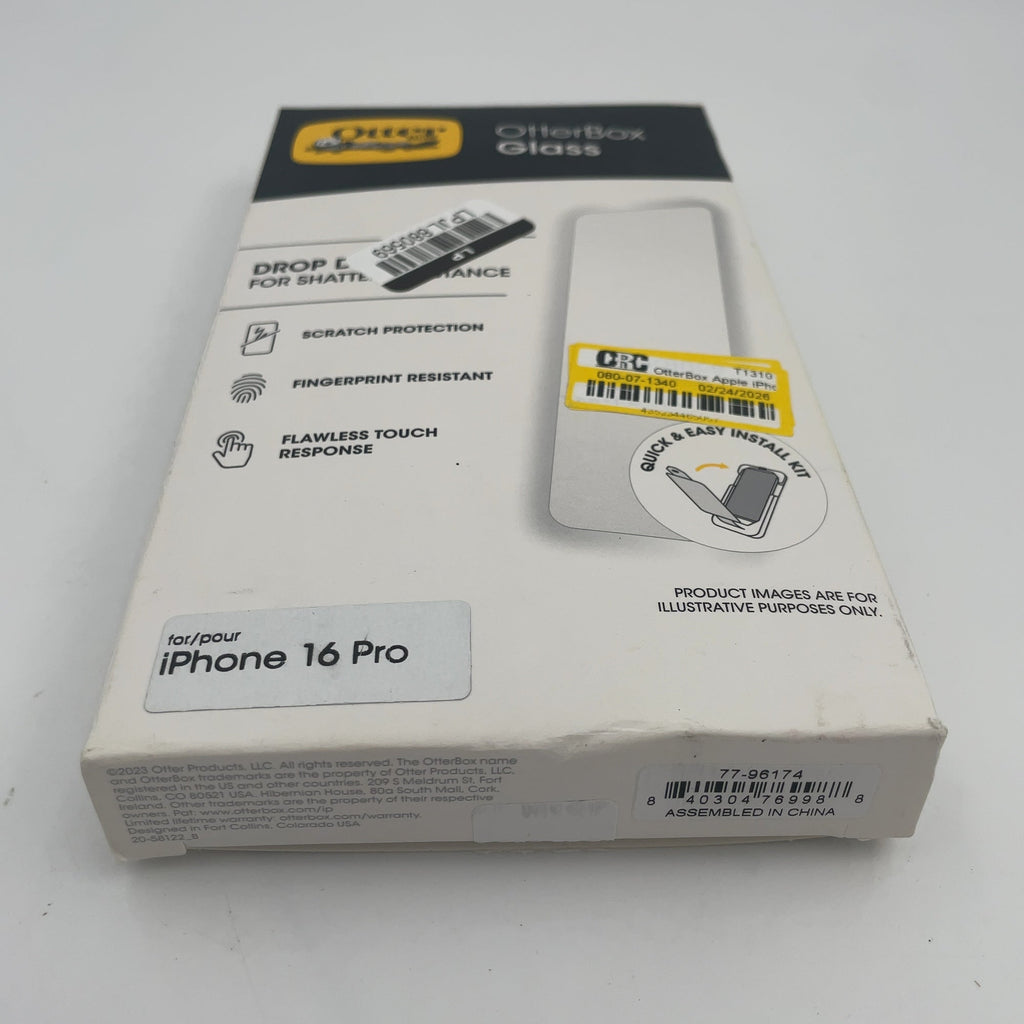 Otterbox Apple Iphone 16 Pro Glass Series Screen Protector - Clear: Removable Film, Plastic