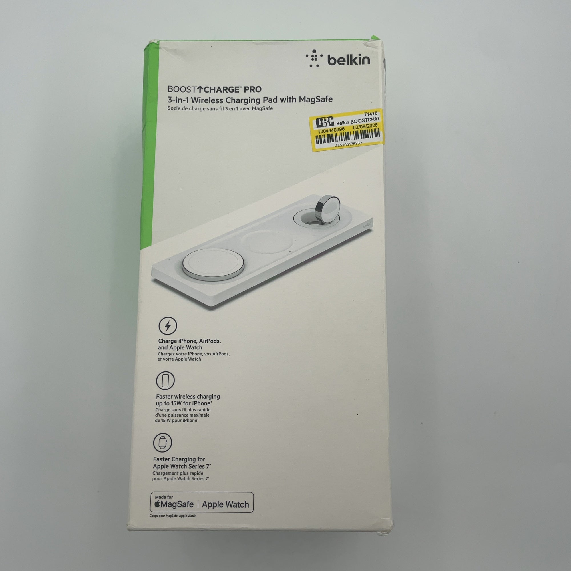 Belkin Boostcharge Pro 3 In 1 Wireless Charging Pad Magsafe - White (Wiz016Ttwh-Tl)