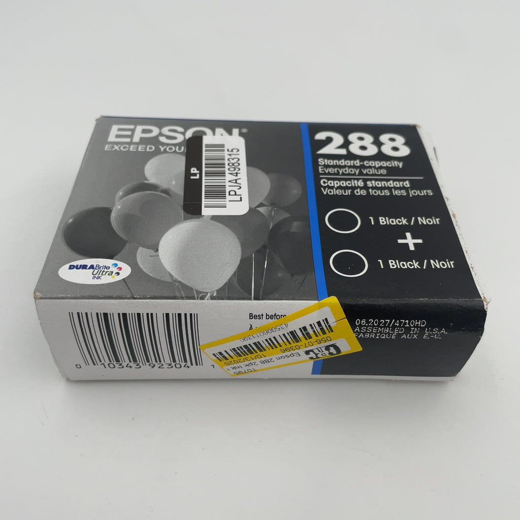 Epson 288 2pk Ink Cartridges - Black (T288120-D2): Printer Ink Standard Yield (Please be advised that sets may be missing pieces or otherwise incomplete.)
