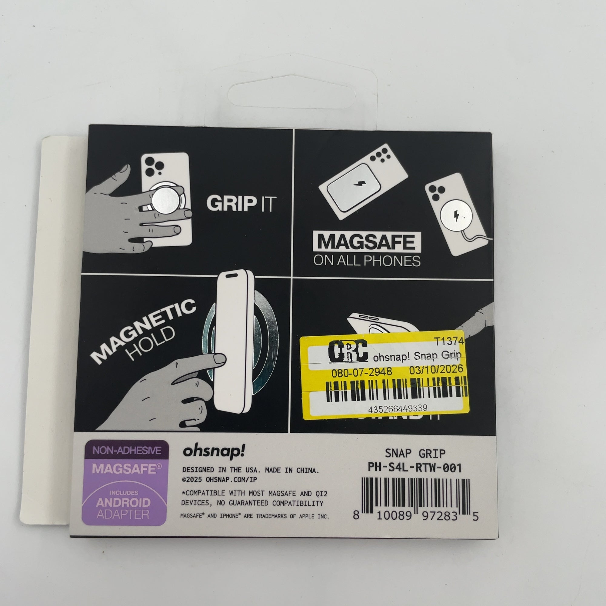 Ohsnap! Snap Grip Luxe Magnetic Phone Grip - Retro Wave