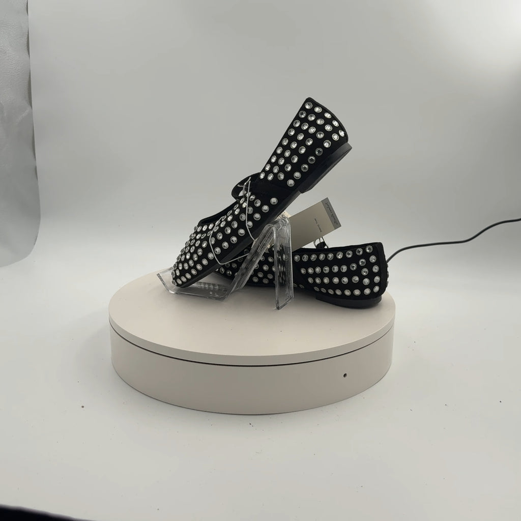 Women's Issa Rhinestone Mary Jane Ballet Flats - A New Day Black 8: Medium Width, Pull-On Style