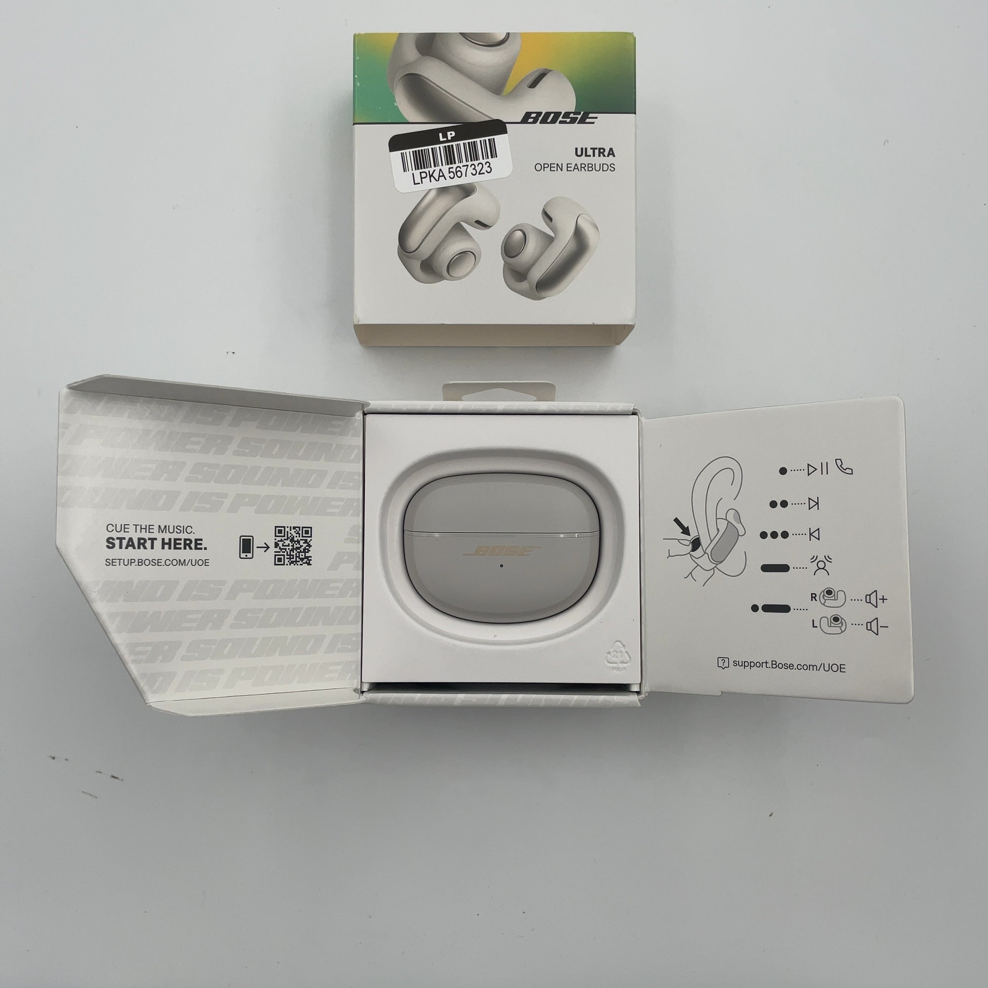 Bose Ultra Open-Ear True Wireless Bluetooth Open Earbuds - White