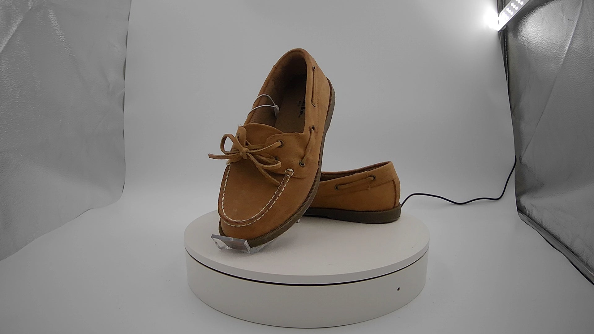 Men's Bennett Genuine Leather Loafers with Memory Foam Insole - Goodfellow & Co Cognac 7: Pull-On, Flexible Outsole