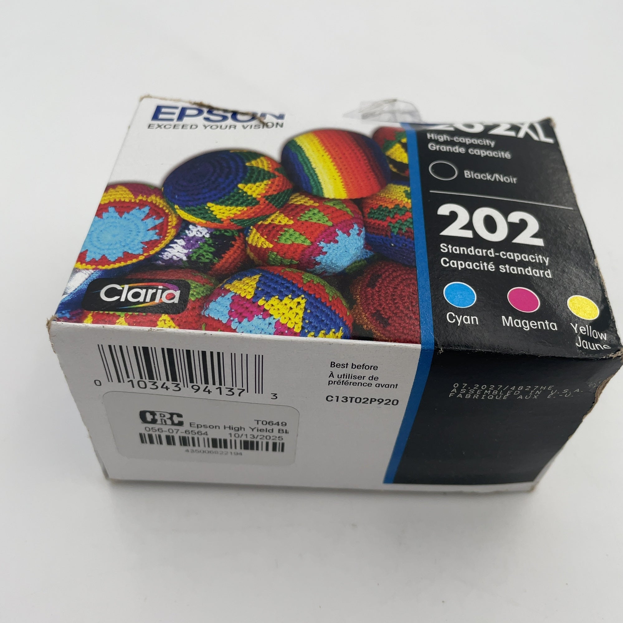 Epson High Yield Black, Tri-Color Ink Cartridge: Ink Series T202, Standard Yield