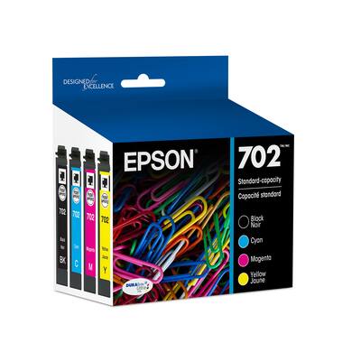 Epson 702 Black C/M/Y 4Pk Combo Ink Cartridges - Black Cyan Magenta Yellow: Standard Yield (Please Be Advised That Sets May Be Missing Pieces Or Otherwise Incomplete.)