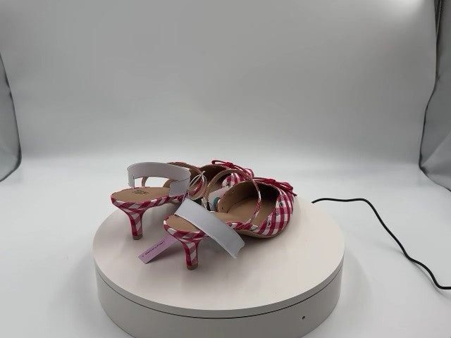 Women's Lysandra Gingham Eyelet Kitten Heels - Wild Fable Red 8: Slip-On, Pointed Toe, Louis Heel
