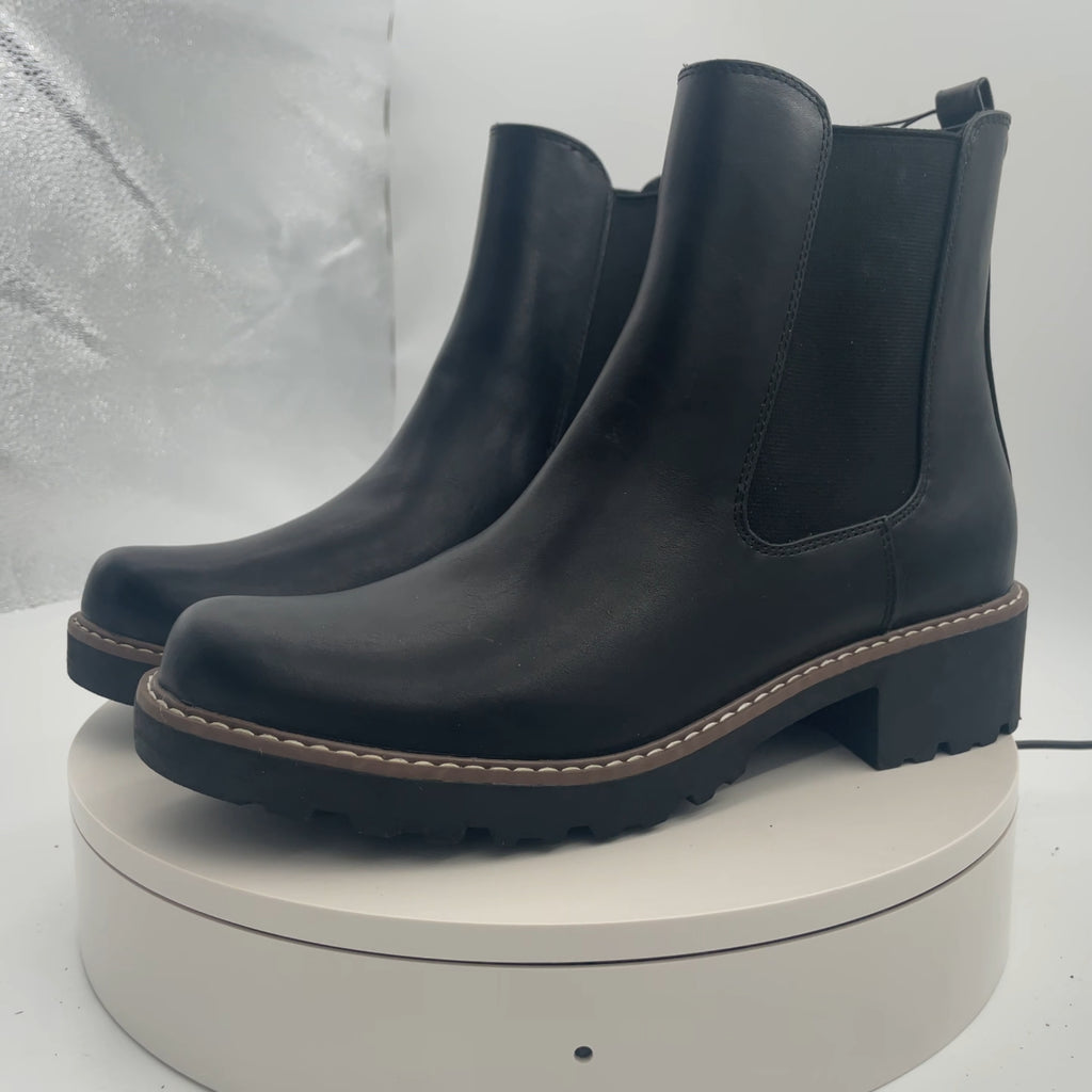 Women's Celina Ankle Chelsea Boots With Memory Foam Insole - Universal Thread Black 11: Ankle Height, Block Heel