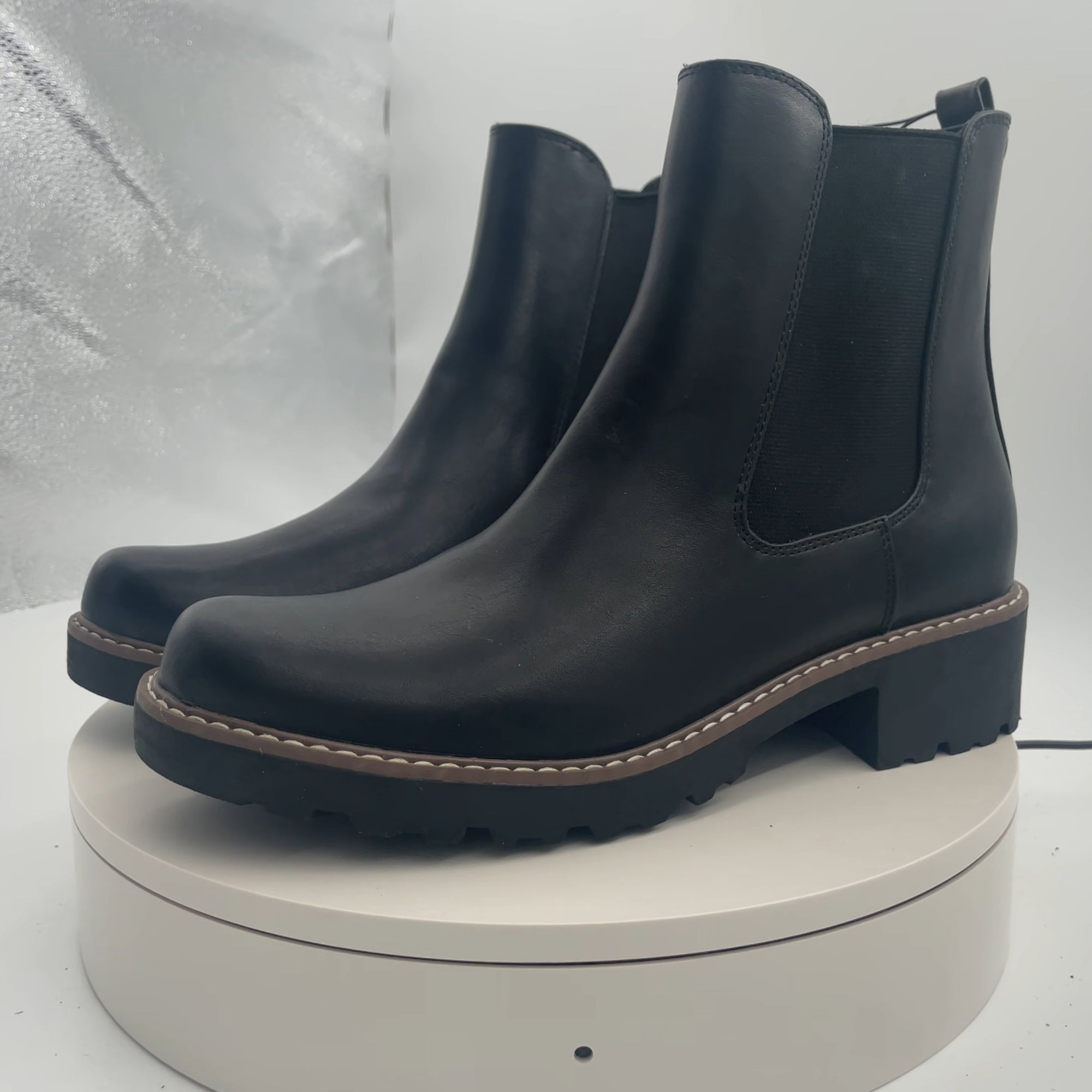 Women's Celina Ankle Chelsea Boots With Memory Foam Insole - Universal Thread Black 11: Ankle Height, Block Heel