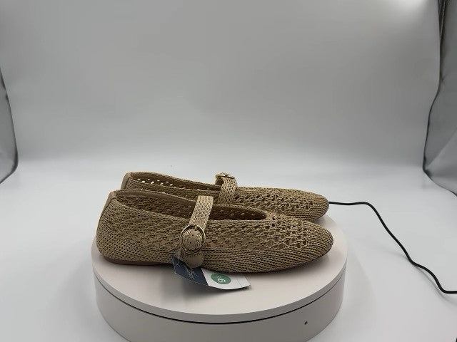 Women's Sia Knit Woven Mary Jane Flats - Universal Thread Beige 9.5: Cushioned Insole, Buckle Closure