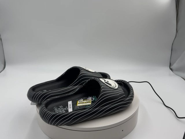 Men's Jack Skellington Nightmare Before Christmas Slides - Black 7: Disney Licensed, Open Toe, Slip On, Textured Outsole