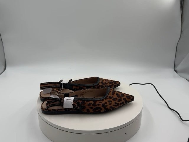 Women's London Sling Back Flats - A New Day Brown 6: Slip-On Tuxedo Style, Cushioned Insole, Pointed Toe, Textured Outsole