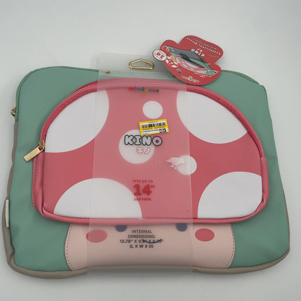 Mimicoco Mushroom Character Pocket Laptop Sleeve: Fits Most Laptops Up To 14"