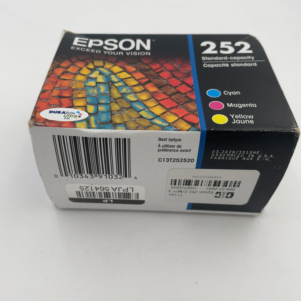 Epson 252 C/M/Y 3Pk Ink Cartridges - Cyan, Magenta, Yellow (T252520-Cp): Standard Yield Ink Series (Please Be Advised That Sets May Be Missing Pieces Or Otherwise Incomplete.)