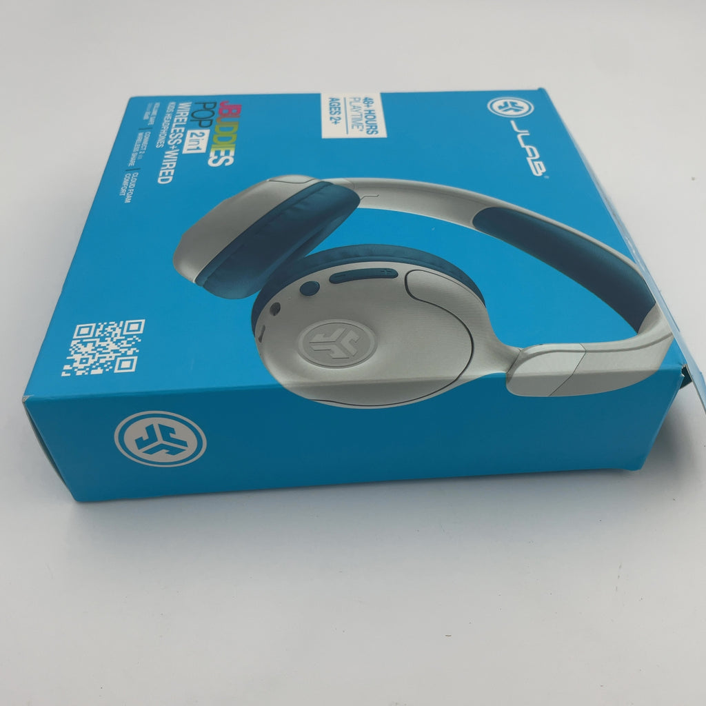 Jlab Jbuddies Pop Bluetooth Wireless Kids' Headphones - Teal: Over-Ear, Built-In Mic, Water-Resistant