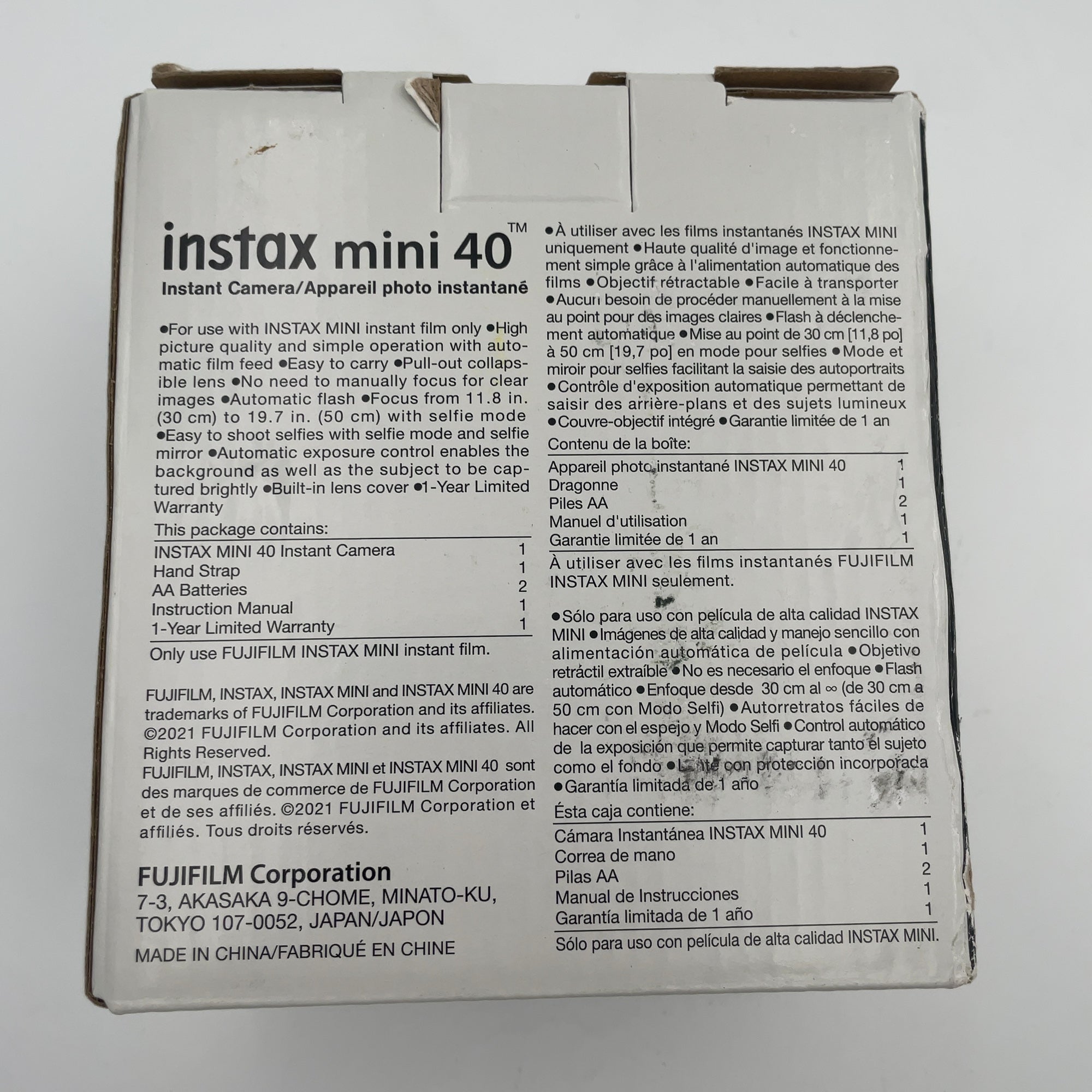 Fujifilm Instax Mini 40 Camera - Black: Automatic Focus, Built-In Flash, Instant Film Format