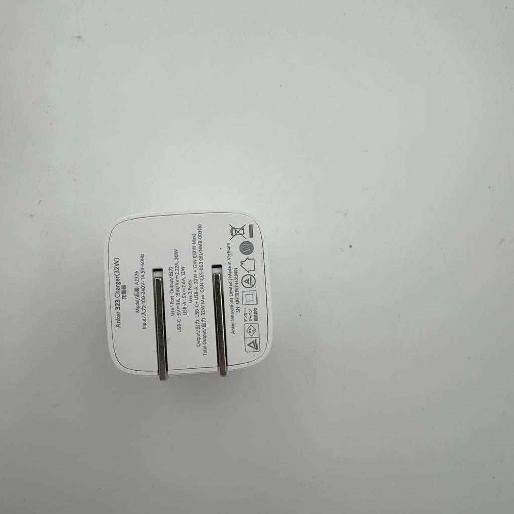 Anker 2 Port 33W Wall Charger With 6' Usb-C To Usb-C Cable - White: Quick Charge, 9V Output