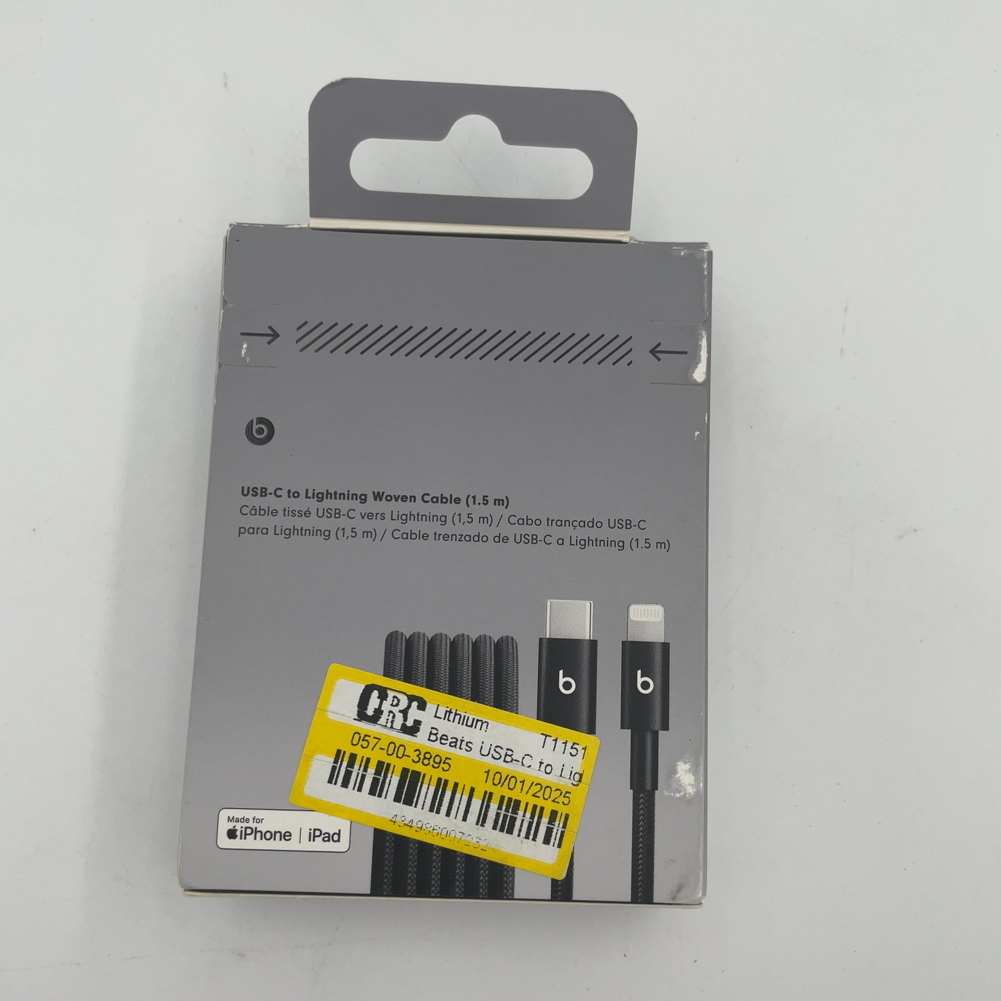 Beats Usb-C To Lightning Woven Cable (1.5 M) - Bolt Black