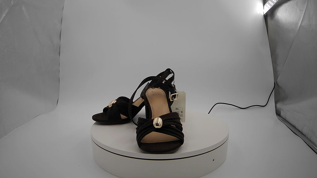 Women’s Bibi Strappy Peep Toe Heels – A New Day Brown 6.5