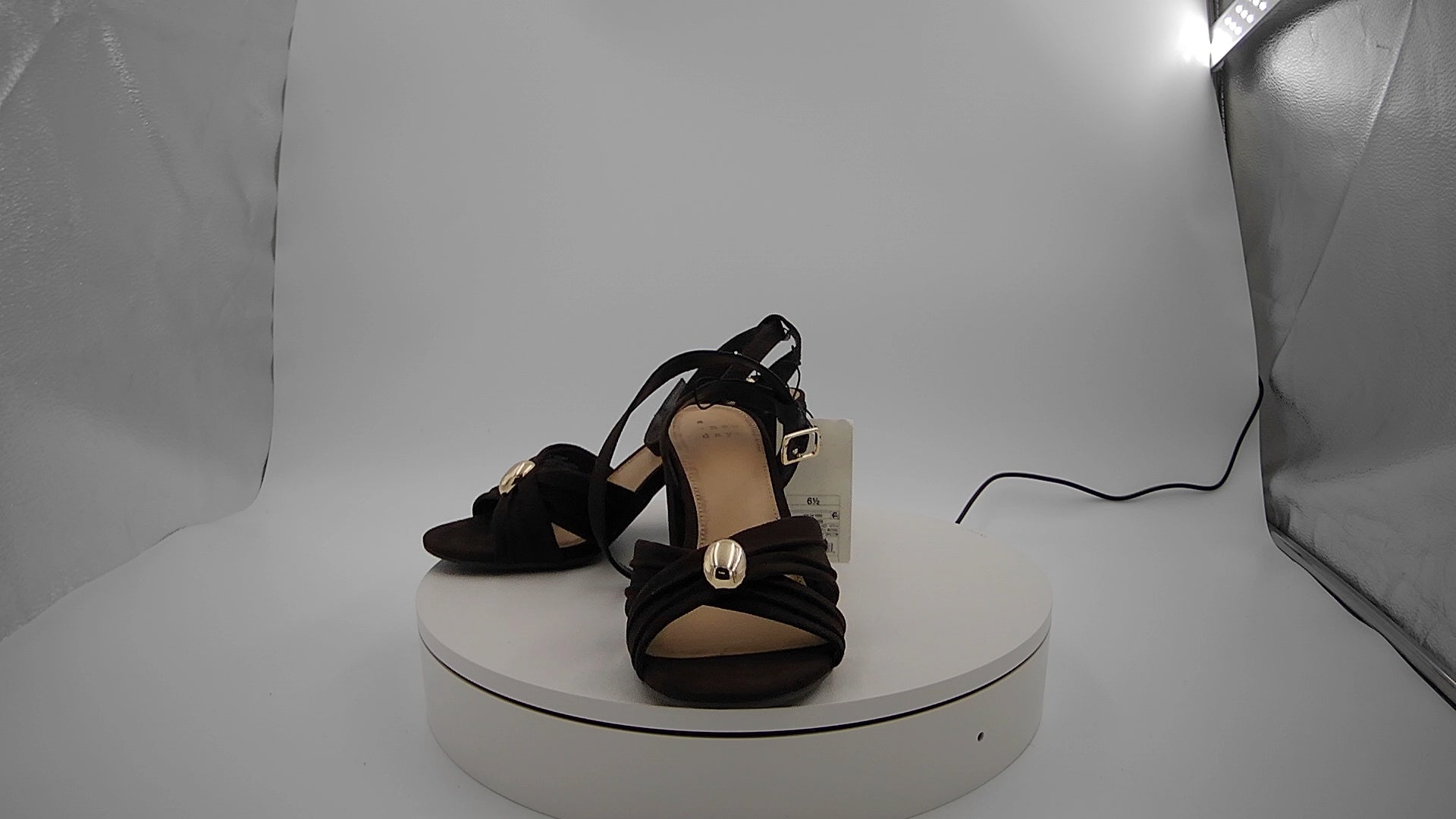 Women’s Bibi Strappy Peep Toe Heels – A New Day Brown 6.5