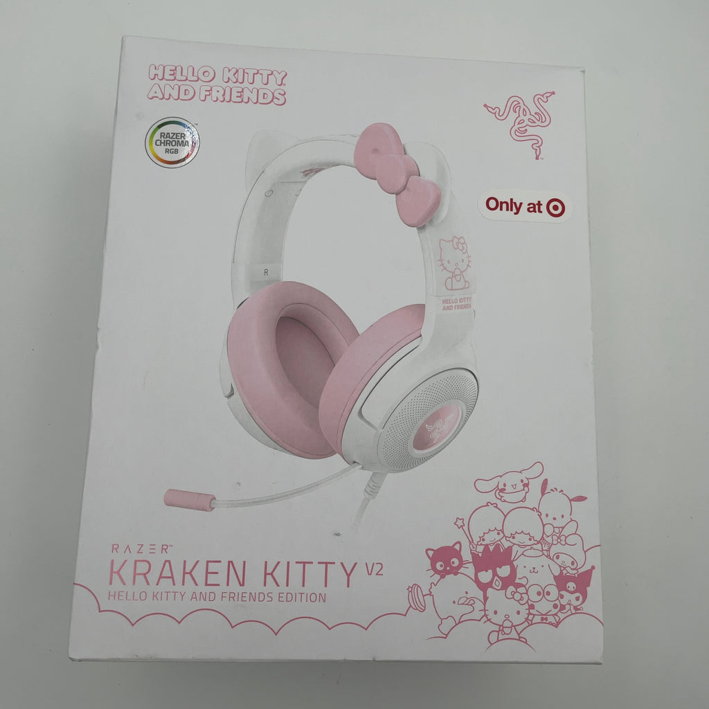 Razer Kraken Kitty V2 Wired Usb A Gaming Headset With Kitty Ears And Chroma Rgb Lighting - Hello Kitty Edition: Compatible With Personal Computer