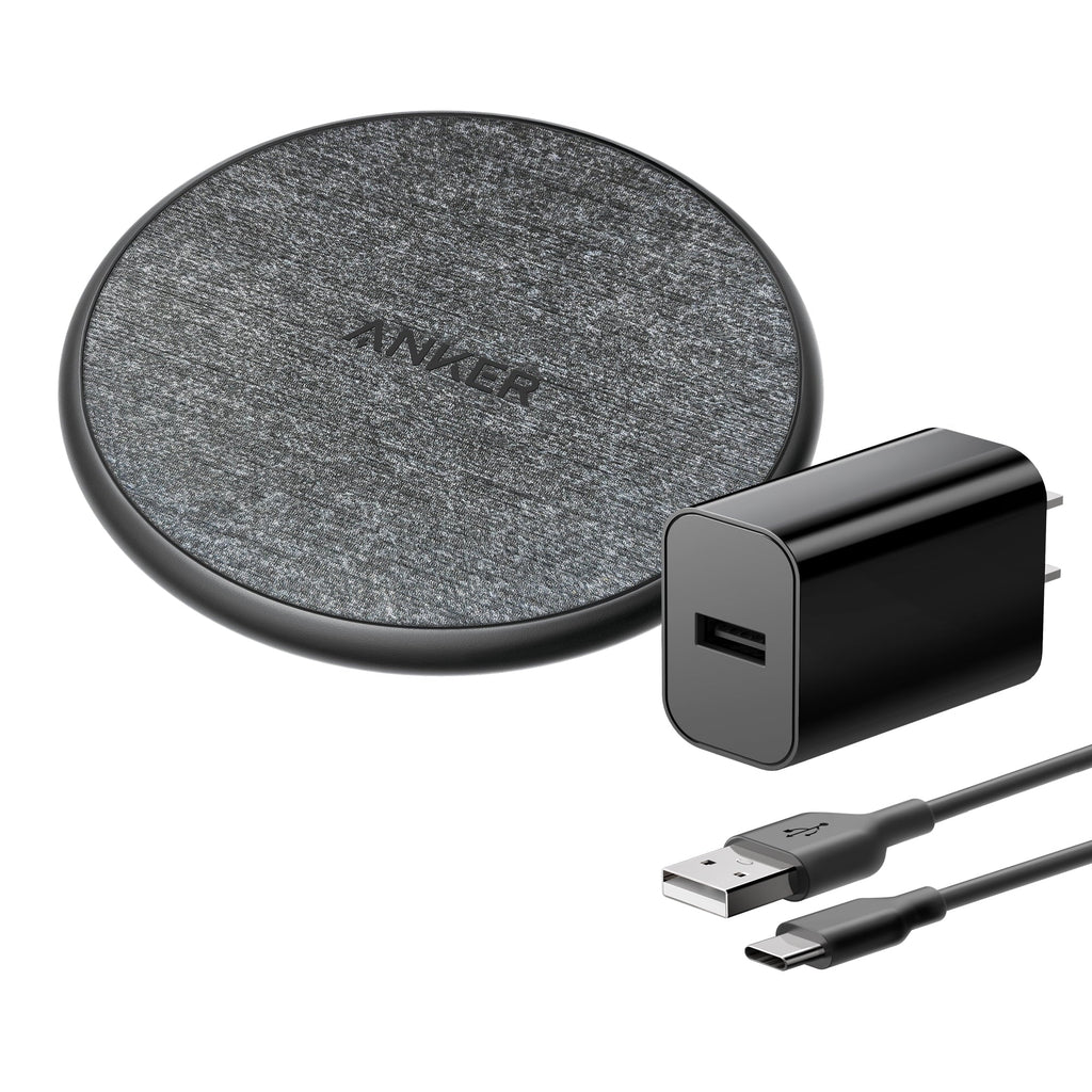 Anker 10W Wireless Charging Pad With 4' Cable And 18W Wall Charger - Black: Usb-C Connection