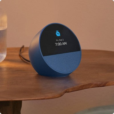 Amazon Echo Spot, Smart Alarm Clock With Vibrant Sound And Alexa (2024 Release) - Black