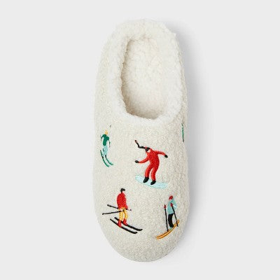Adult Skier Scuff Slippers - Wondershop Ivory M