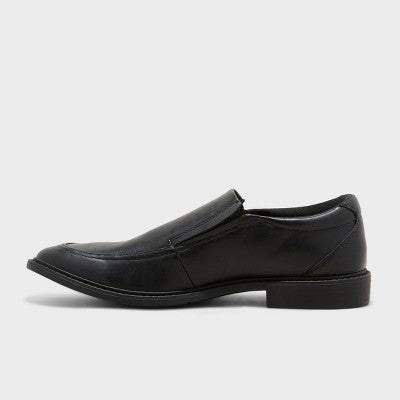Men's Toby Dress Shoes With Memory Foam Insole - Goodfellow & Co Black 11: Slip-On Loafers, Block Heel, Treaded Outsole