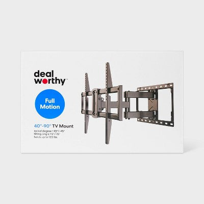 Full Motion 40" - 90" Tv Mount - Dealworthy: Steel, 120Lb Capacity