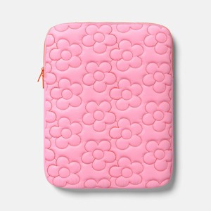 15" Tablet Sleeve - Heyday Candy Pink: Floral Pattern, Recycled Fabric