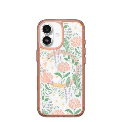 Otterbox Samsung Galaxy S25 Symmetry Series Case With Magnets - Peachy Bloom: Solid Plastic Cell Phone Cover