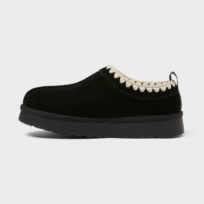 Women's Kaya Genuine Suede Clog Slippers - Auden Black 10